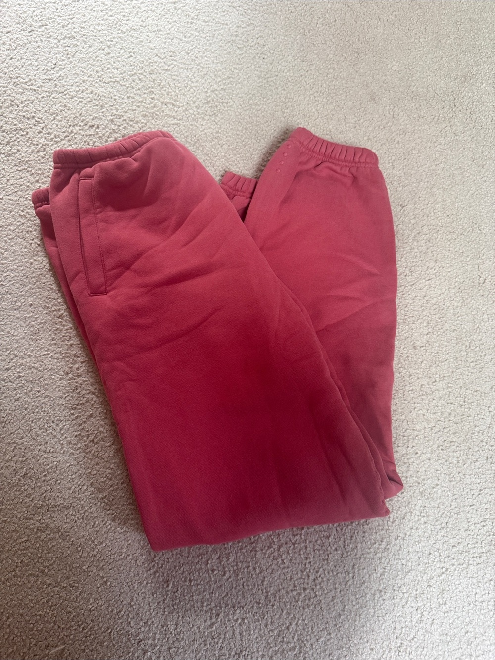 Cozy Red Women's Fleece Sweatpants with Elastic Waist